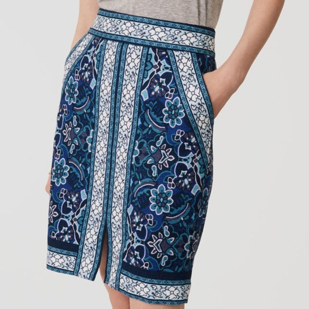 LAST CALL Floral Pencil Skirt with Front Slit NWT